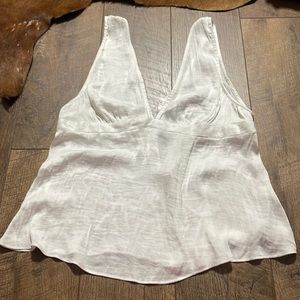 Free people white silk top! Size medium